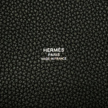 将图像加载到图库查看器中，HERMES Pure Sangle Tote Vert Rousseau/Black Toile Military Taurillon Clemence
