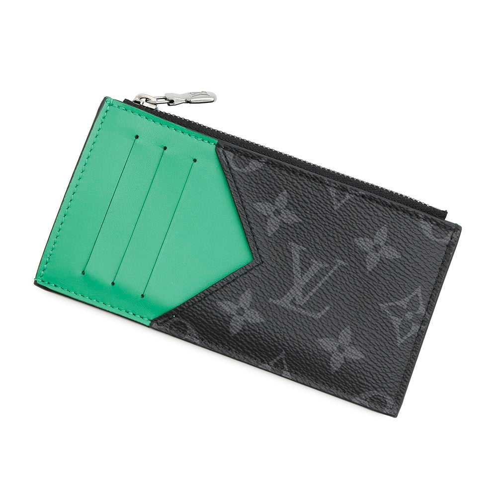 LOUIS VUITTON Coin Card Holder Japan Limited Edition BambooGreenM25844 Monogram Eclipse