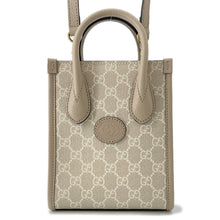 将图像加载到图库查看器中，GUCCI Interlocking G GG Supreme 2-way Mini Tote Beige671623 Leather PVC
