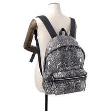 将图像加载到图库查看器中，SAINT LAURENT PARIS Classic Hunter Backpack Black/White326865 Canvas Leather
