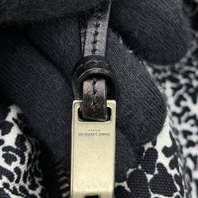 将图像加载到图库查看器中，SAINT LAURENT PARIS Classic Hunter Backpack Black/White326865 Canvas Leather
