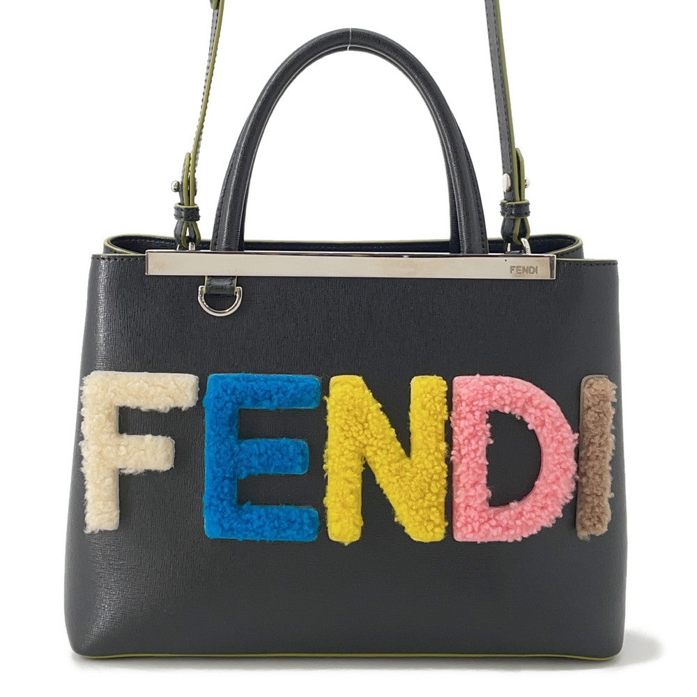 FENDI Petit to Jules Black/Multicolor Leather Mouton