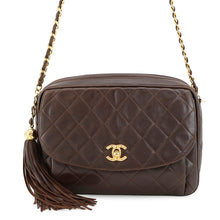 Load image into Gallery viewer, CHANEL Tassel ChainShoulder Bag Brown Lambskin
