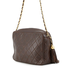 将图像加载到图库查看器中，CHANEL Tassel ChainShoulder Bag Brown Lambskin
