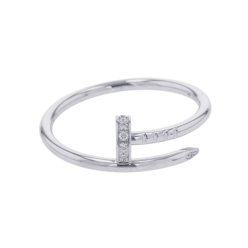 CARTIER Juste un Clou Ring Size SM/58/#18B4245000 18K White Gold