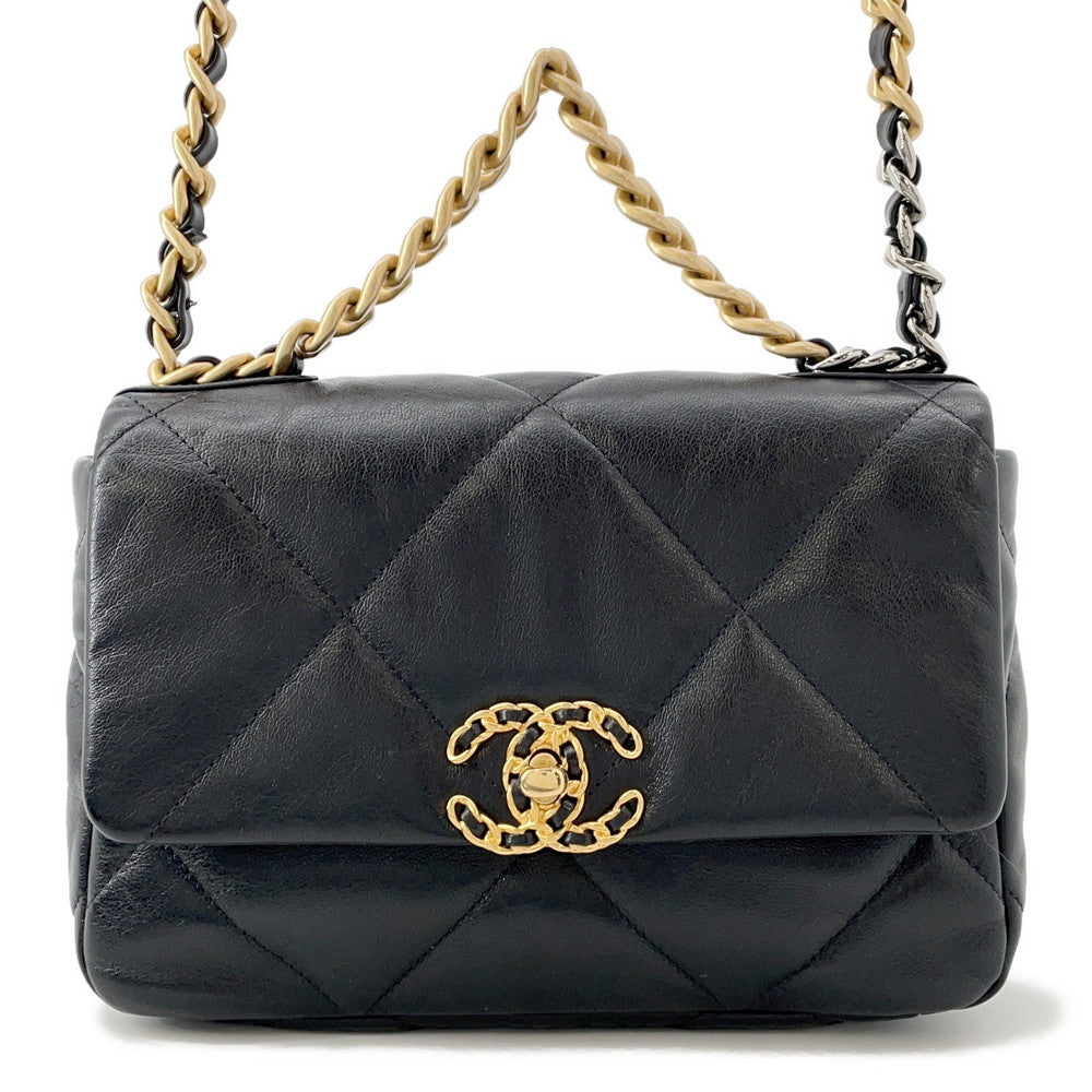 CHANEL CHANEL19 ChainShoulder Bag BlackAS1160 Lambskin