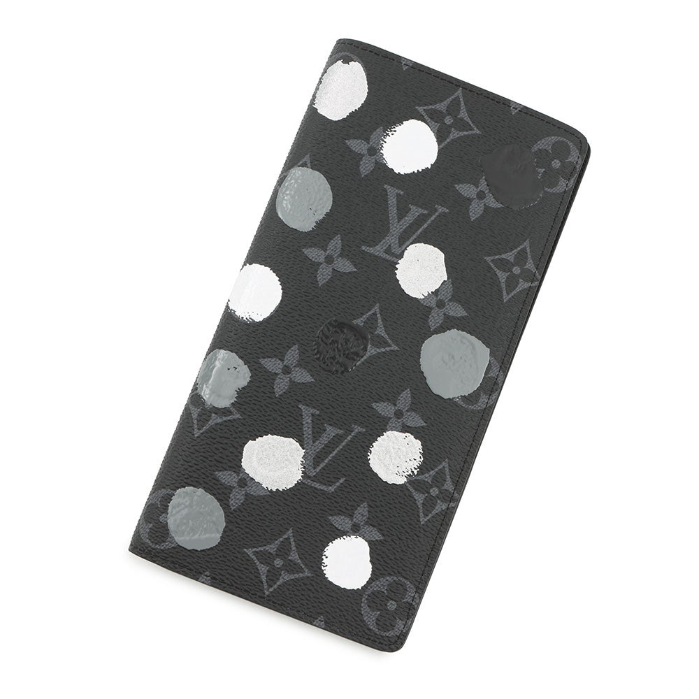 LOUIS VUITTON LV × YK Portefeuille Brazza NoirM81932 MonogramEclipse Painted Dot