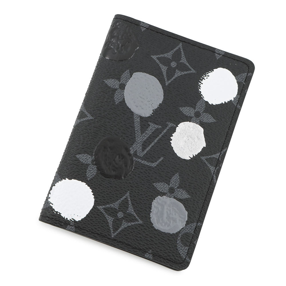 LOUIS VUITTON LV x YK Organizer De Poche NoirM81928 Monogram Eclipse/Painted Dot