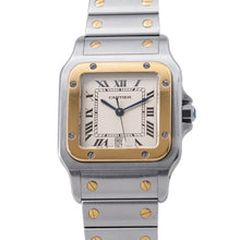 将图像加载到图库查看器中，CARTIER Santos Galve LM H41mm×W29mm Stainless Steel YG Silver DialW20011C4
