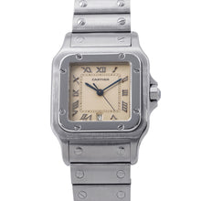 将图像加载到图库查看器中，CARTIER Santos Garbe LM H41mm×W29mm Stainless Steel Ivory DialW20025D6
