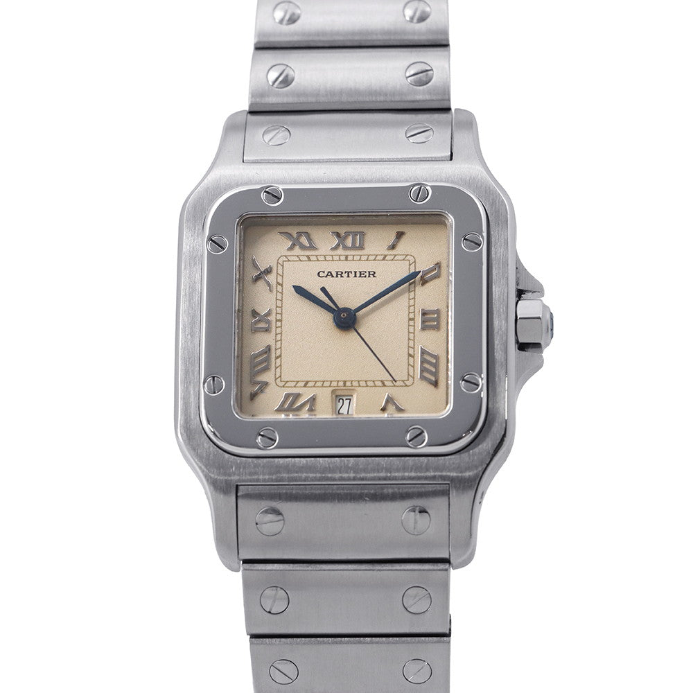 CARTIER Santos Garbe LM H41mm×W29mm Stainless Steel Ivory DialW20025D6