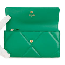 Load image into Gallery viewer, CHANEL CHANEL19 long flap wallet GreenAP0953 Lambskin
