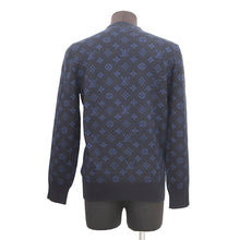 将图像加载到图库查看器中，LOUIS VUITTON Half and Half Monogram Sweater Size S Navy Cashmere99% Wool1%
