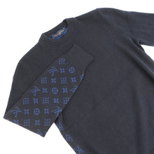将图像加载到图库查看器中，LOUIS VUITTON Half and Half Monogram Sweater Size S Navy Cashmere99% Wool 1%
