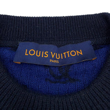 将图像加载到图库查看器中，LOUIS VUITTON Half and Half Monogram Sweater Size S Navy Cashmere99% Wool 1%

