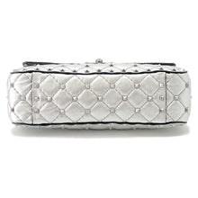Load image into Gallery viewer, Valentino Garavani Rock Studded Spike 2-Way Shoulder Bag SilverRW2B0122NPL Leather
