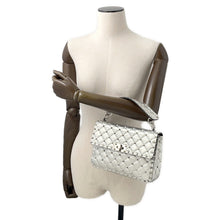Load image into Gallery viewer, Valentino Garavani Rock Studded Spike 2-Way Shoulder Bag SilverRW2B0122NPL Leather
