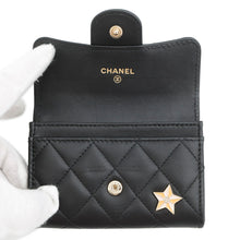 将图像加载到图库查看器中，CHANEL Timeless Classic Card Case Pins BlackAP0214 Lambskin
