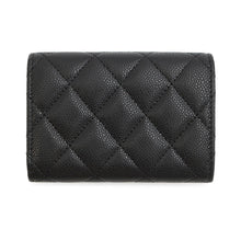 将图像加载到图库查看器中，CHANEL Classic Small Flap Wallet Tri-fold Wallet BlackAP0230 Caviar Leather
