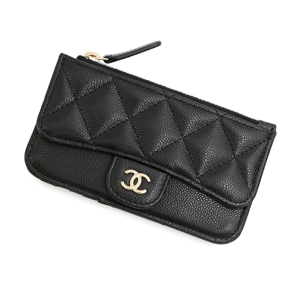 CHANEL Matelasse Classic Zip Fragment BlackAP2570 caviar