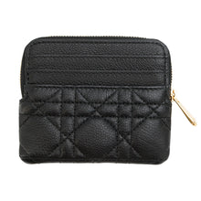 将图像加载到图库查看器中，Dior Caro Lavender Cannage Wallet BlackS5177UWHC_M900 Calf Leather
