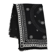 将图像加载到图库查看器中，CHANEL CC Logo Stole Black/WhiteAAA969 Cashmere80% Silk20%
