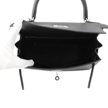 将图像加载到图库查看器中，HERMES Kelly Sellier Black Epsom Size 28
