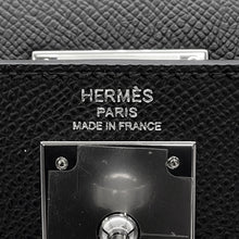 将图像加载到图库查看器中，HERMES Kelly Sellier Black Epsom Size 28

