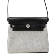 Load image into Gallery viewer, HERMES Herbag zip Black/Ecru Toile H Vache Hunter Leather Size Mini

