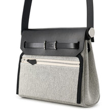 Load image into Gallery viewer, HERMES Herbag zip Black/Ecru Toile H Vache Hunter Leather Size Mini
