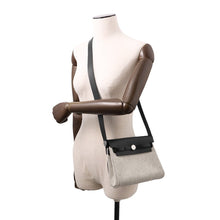 Load image into Gallery viewer, HERMES Herbag zip Black/Ecru Toile H Vache Hunter Leather Size Mini
