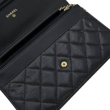 Load image into Gallery viewer, CHANEL 2.55 Chain Wallet Embroidery BlackA80834 Lambskin
