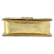 将图像加载到图库查看器中，CHANEL Boy Chanel GoldA67086 Embossed Leather Size 25
