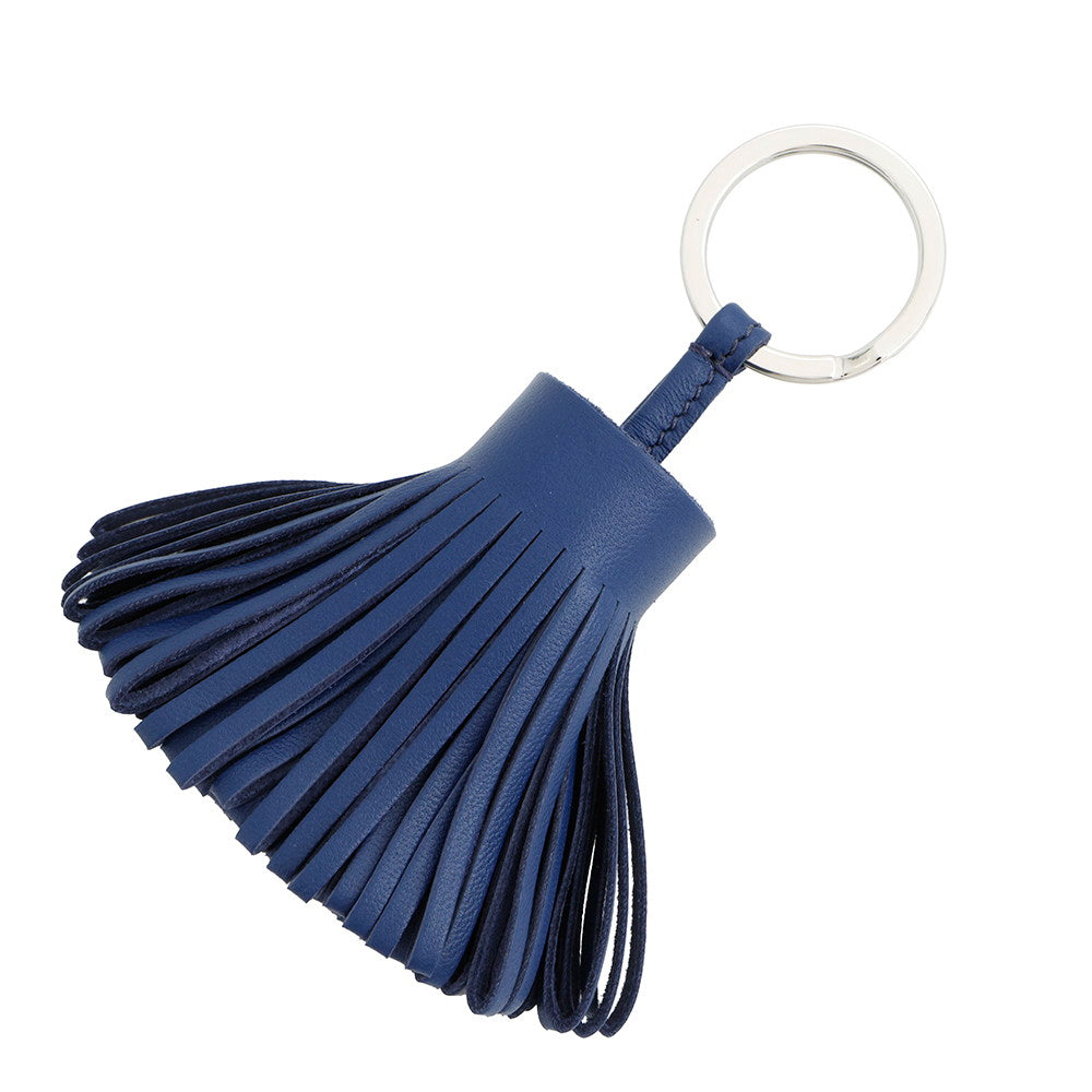 HERMES Carmen Blue Tie Lambskin