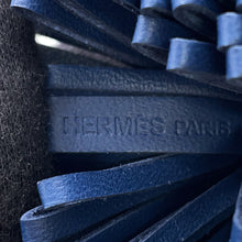 将图像加载到图库查看器中，HERMES Carmen Blue Tie Lambskin
