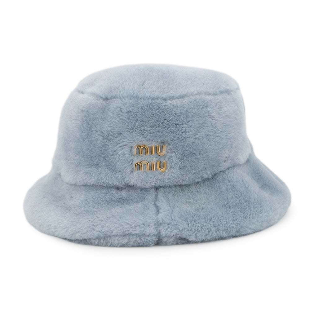 MIUMIU Brushed bucket hat Size S Light Blue5HC196 Polyester57% Acetate43%