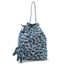 Load image into Gallery viewer, MIUMIU Drawstring Bag Blue/Black5RM008 Canvas
