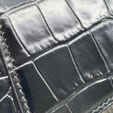 将图像加载到图库查看器中，BALENCIAGA Hourglass 2wayBag Black593546 Croco embossed leather Size Small
