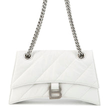 将图像加载到图库查看器中，BALENCIAGA Crash ChainShoulder Bag White716351 Leather Size Small
