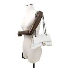 将图像加载到图库查看器中，BALENCIAGA Crash ChainShoulder Bag White716351 Leather Size Small

