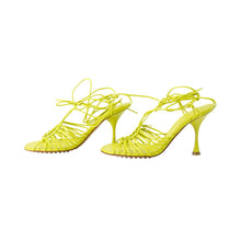 将图像加载到图库查看器中，Bottega Veneta Dot Lace-Up Sandals Lime696242 Leather Size 36
