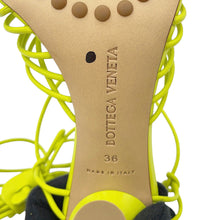 将图像加载到图库查看器中，Bottega Veneta Dot Lace-Up Sandals Lime696242 Leather Size 36
