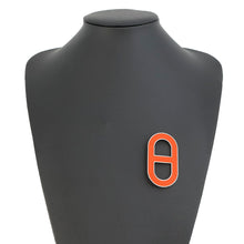 Load image into Gallery viewer, HERMES Chaine d&#39;Ancre Brooch Orange minyan Epsom Metal
