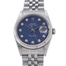 将图像加载到图库查看器中，ROLEX Datejust W36mm Stainless Steel K18WG Sodalite Dial16234G
