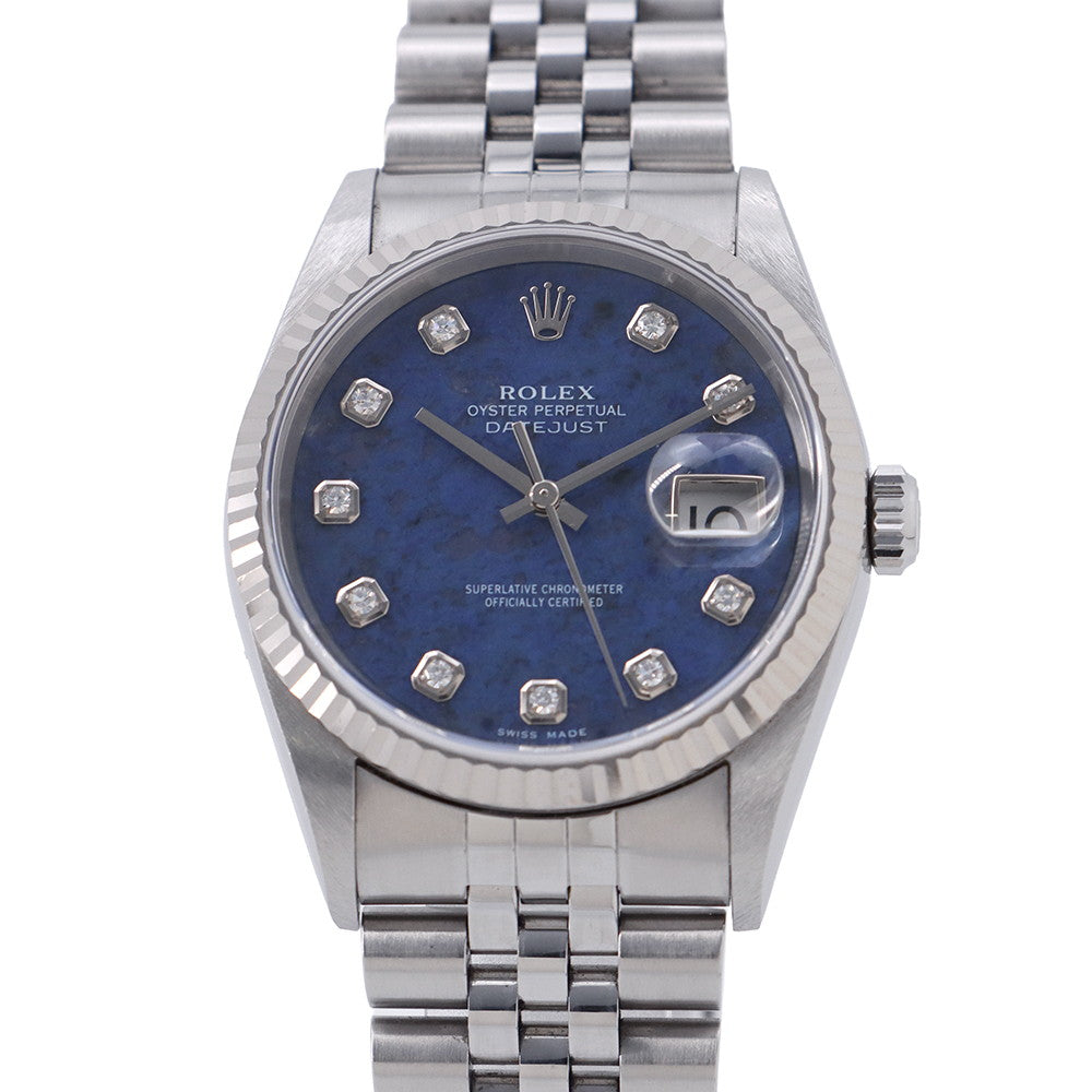 ROLEX Datejust W36mm Stainless Steel K18WG Sodalite Dial16234G