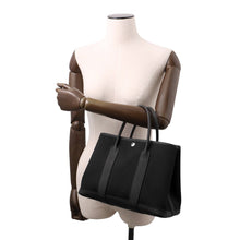 Load image into Gallery viewer, HERMES Garden Party Black Toile H Negonda Leather Size TPM
