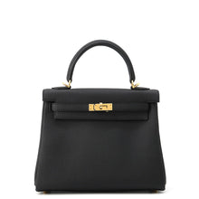 将图像加载到图库查看器中，HERMES Kelly Retourne Black Togo Leather Size 25
