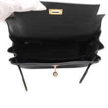 将图像加载到图库查看器中，HERMES Kelly Retourne Black Togo Leather Size 25
