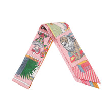 Load image into Gallery viewer, HERMES Twilly &quot;Grand Theatre Nouveau&quot; Pink /Yellow/Multicolor Silk100%
