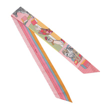 Load image into Gallery viewer, HERMES Twilly &quot;Grand Theatre Nouveau&quot; Pink /Yellow/Multicolor Silk100%
